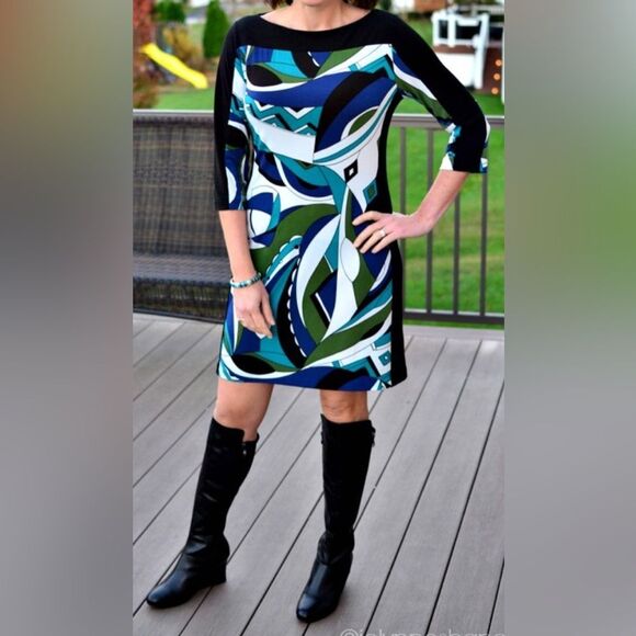 Xs Mod Banana Republic stretch 3/4 sleeve shift dress. - Picture 2 of 16